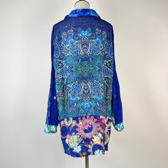 NWOT John Mark Floral Long Sleeve Button-Down Top Blouse Shirt Size L - Picture 5 of 13